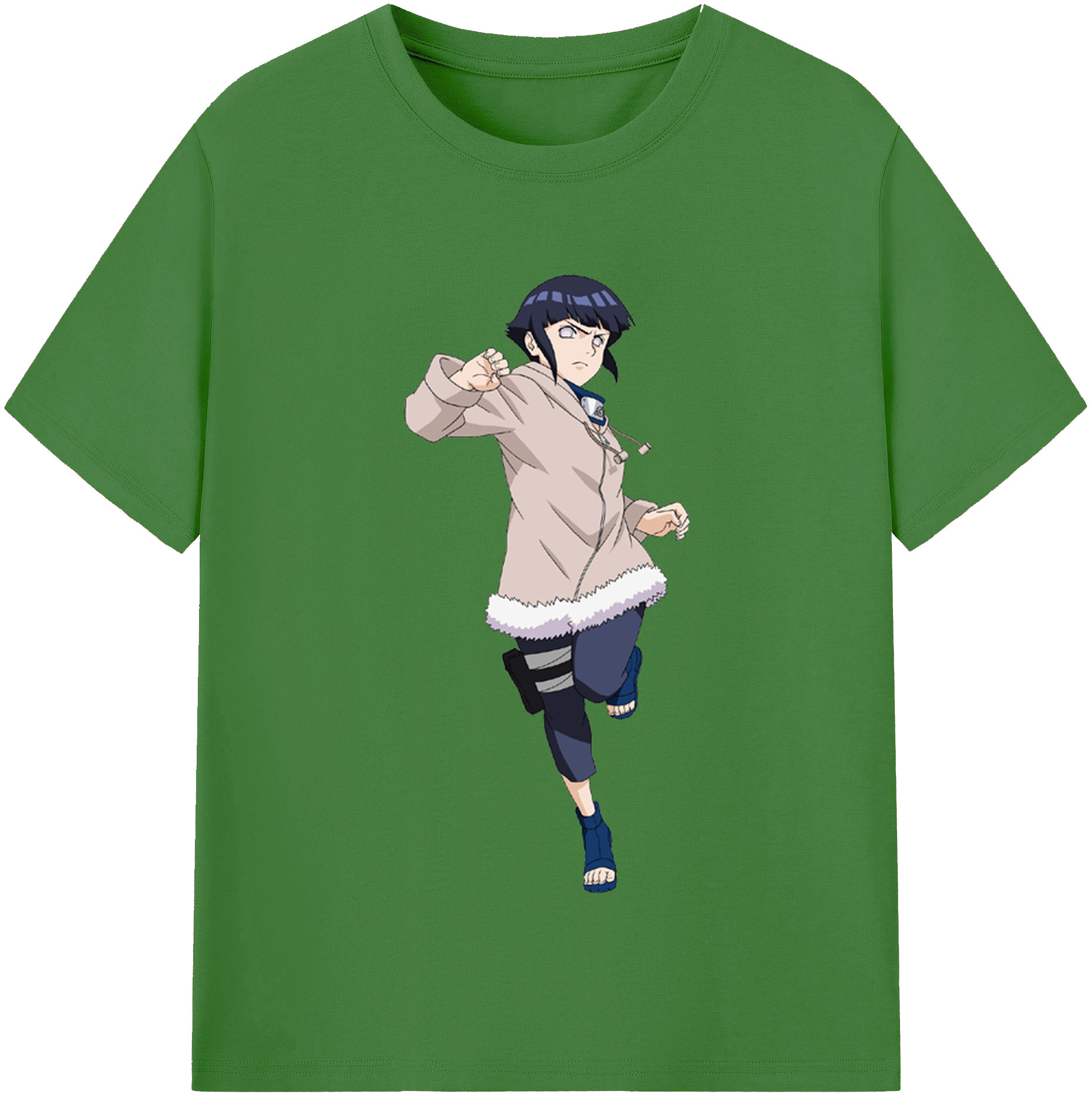 （画像用） NARUTO -ナルト- 日向ヒナタ Hyūga Hinata レディースカジュアルプリントTシャツ（綿100％）